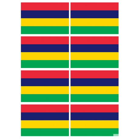 Drapeau îles Maurice (8 fois 9.5x6.3cm) - Sticker/autocollant Drapeau îles Maurice (8 fois 9.5x6.3cm) - Sticker/autocollant