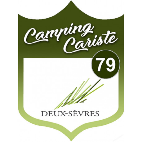 blason camping cariste Deux-sèvres 79 - 15x11.2cm - Sticker/autocolla
