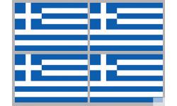 Drapeau Grèce (4 stickers 9.5x6.3cm) - Sticker/autocollant