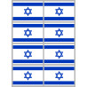 Drapeau Israel (8 fois 9.5x6.3cm) - Sticker/autocollant