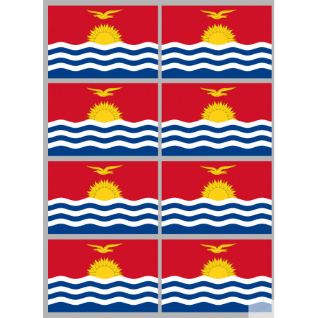 Drapeau Kiribati (8 fois 9.5x6.3cm) - Sticker/autocollant