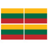 Drapeau Lituanie (4 fois 9.5x6.3cm) - Sticker/autocollant