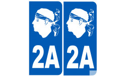 Immatriculation 2A blanc (Corse-du-Sud) - Sticker/autocollant