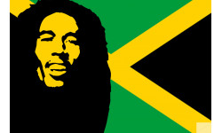 Bob Marley (15x15cm) - Sticker/autocollant