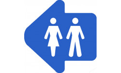 WC, toilette flèche directionnelle gauche (20x20cm) - Sticker/autocol