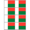 Drapeau Madagascar (8 fois 9.5x6.3cm) - Sticker/autocollant