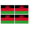 Drapeau Malawi (4 fois 9.5x6.3cm) - Sticker/autocollant