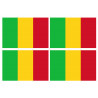 Drapeau Mali (4 fois 9.5x6.3cm) - Sticker/autocollant