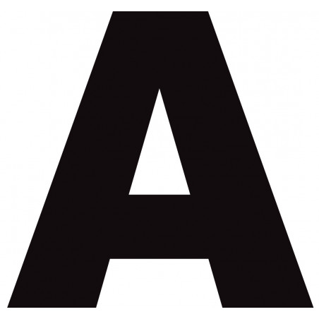 Lettre A noir sur fond blanc (10x10.7cm) - Sticker/autocollant