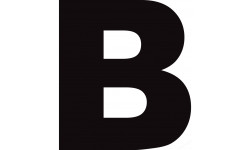 Lettre B noir sur fond blanc (20x18.2cm) - Sticker/autocollant