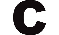 Lettre C noir sur fond blanc (15x14.5cm) - Sticker/autocollant