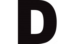 Lettre D noir sur fond blanc (15x14cm) - Sticker/autocollant