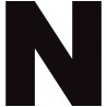 Lettre N noir sur fond blanc (5x5cm) - Sticker/autocollant