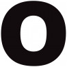Lettre O noir sur fond blanc (5x5cm) - Sticker/autocollant