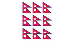 Drapeau Népal (8 fois 9.5x6.3 cm) - Sticker/autocollant