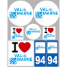 Département 94 le Val de Marne (8 autocollants variés) - Sticker/aut