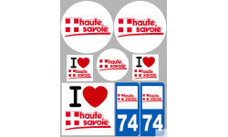 Département 74 la Haute Savoie (8 autocollants variés) - Sticker/aut