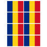 Drapeau Roumanie (8 fois 9.5x6.3cm) - Sticker/autocollant