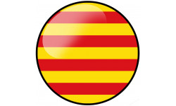 Drapeau Catalan rond - 15cm - Sticker/autocollant