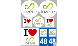 Département 48 la Lozère (8 autocollants variés) - Sticker/autocoll