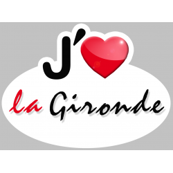 j'aime la Gironde (15x11cm) - Sticker/autocollant
