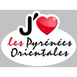 j'aime les Pyrénées-Orientales (15x11cm) - Sticker/autocollant