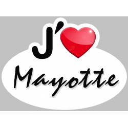j'aime Mayotte (15x11cm) - Sticker/autocollant