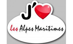 j'aime les Alpes-Maritimes (5x3.7cm) - Sticker/autocollant