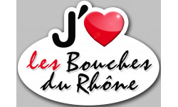 j'aime les Bouches-du-Rhône (5x3.7cm) - Sticker/autocollant