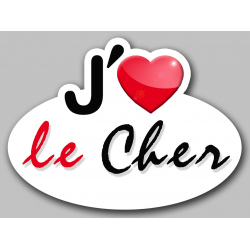 j'aime le Cher (5x3.7cm) - Sticker/autocollant