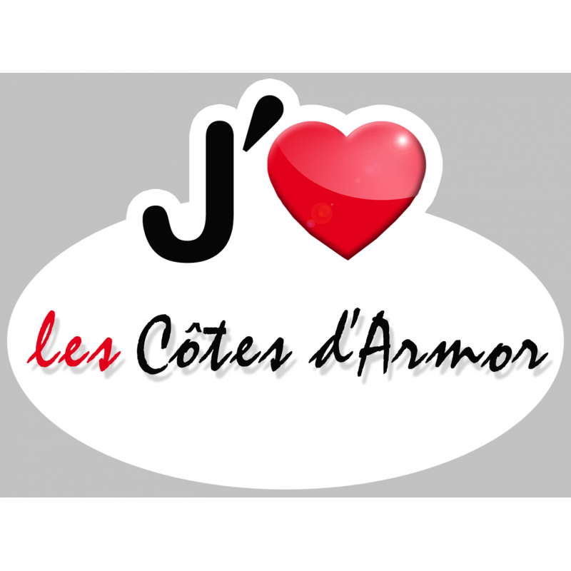 j'aime les Côtes-d'Armor (5x3.7cm) - Sticker/autocollant j'aime les Côtes-d'Armor (5x3.7cm) - Sticker/autocollant