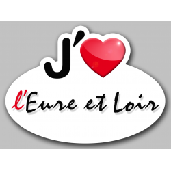 j'aime l'Eure-et-Loir (5x3.7cm) - Sticker/autocollant