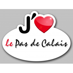 j'aime le Pas-de-Calais (5x3.7cm) - Sticker/autocollant