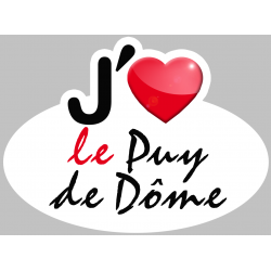 j'aime le Puy-de-Dôme (5x3.7cm) - Sticker/autocollant