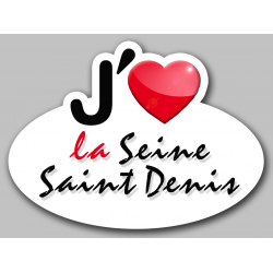 j'aime la Seine-Saint-Denis (5x3.7cm) - Sticker/autocollant