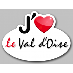 j'aime le Val-d'Oise (5x3.7cm) - Sticker/autocollant