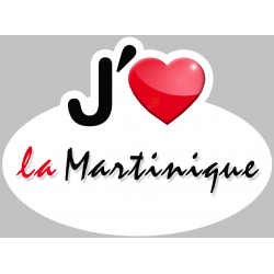 j'aime la Martinique (5x3.7cm) - Sticker/autocollant