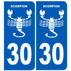 immatriculation scorpion 30 Gard (10.2x4.6cm) - Sticker/autocollant
