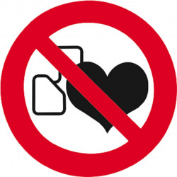 Interdit aux personnes portant un stimulateur cardiaque - 20cm - Stick