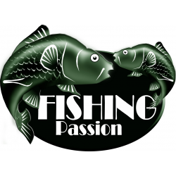 fishing passion (21,5x15,5cm) - Sticker/autocollant