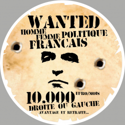 Wanted homme femme politique (15cm) - Sticker/autocollant