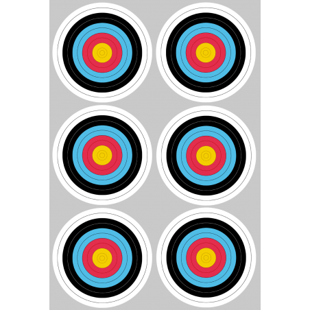 Cible colorée (6 de 10cm) - Sticker/autocollant