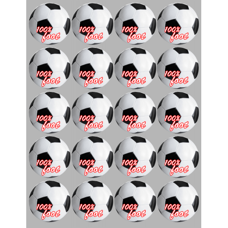 Football (20 unités de 5cm) - Sticker/autocollant