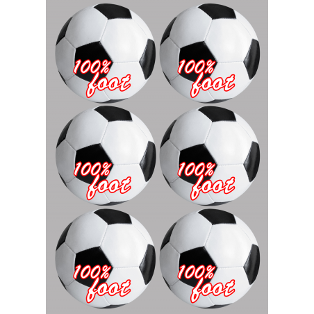 Football (6 stickers de 9 cm) - Sticker/autocollant