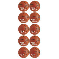 Ballons Basket-Ball (10stickers de 5cm) - Sticker/autocollant