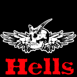 Hells rouge (15x15cm) - Sticker/autocollant