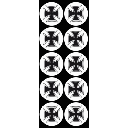 Croix de Malte noir (10 fois 5cm) - Sticker/autocollant
