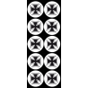 Croix de Malte noir (10 fois 5cm) - Sticker/autocollant