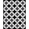 Croix de Malte noir (20 fois 5cm) - Sticker/autocollant