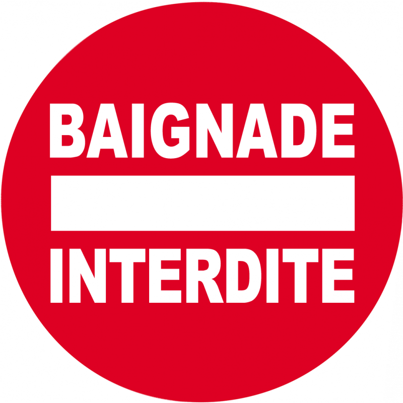 baignade interdite rond (20x20cm) - Sticker/autocollant baignade interdite rond (20x20cm) - Sticker/autocollant
